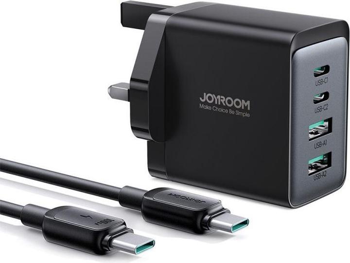 Immagine prodotto Joyroom TCG02 PD USB-C Caricatore da muro USB-A 67W GaN (Regno Unito) + cavo USB-C - nero (67 W)
