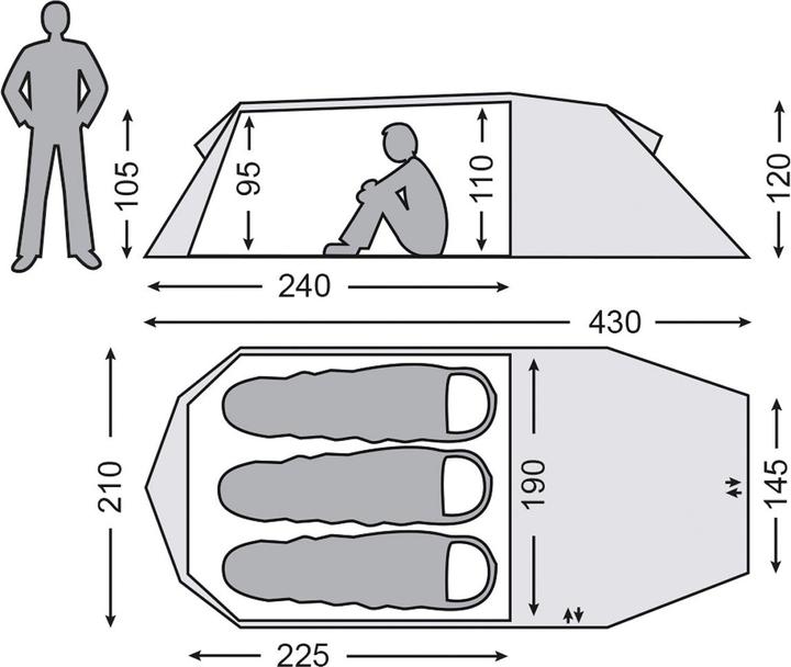 Actual product image Nordisk Oppland 3 SI Tent (Tunnel tent, 3.30 kg, 3 persons)
