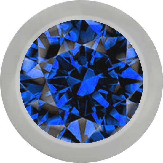 Produktbild Star Piercing Ring silber mit drei Kristallen (Chirurgenstahl 316Lohne Messing, ohne MessingTitan G23)