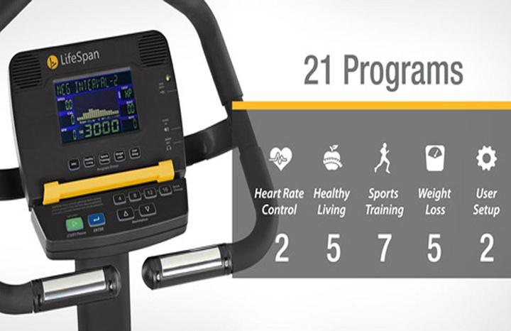 Actual product image Lifespan Europe Semi-professional bike "Hometrainer Upright Bike C5i Self-Generating" LifeSpan Fitness