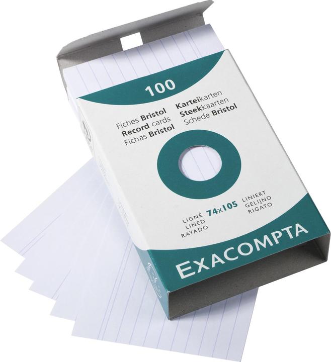 Actual product image Exacompta Index cards A7, lined (A7, 205 g/m², 100 x)