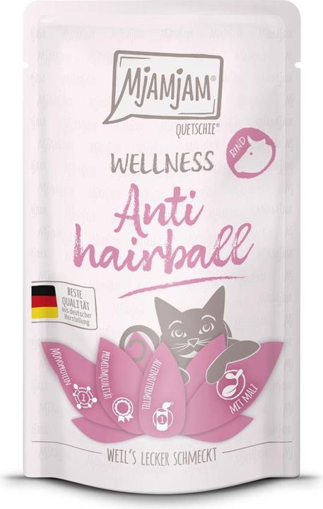 Actual product image Mjamjam Wellness Anti Hairball Beef wet food, 125 g (Adult, 1 pcs., 125 g)