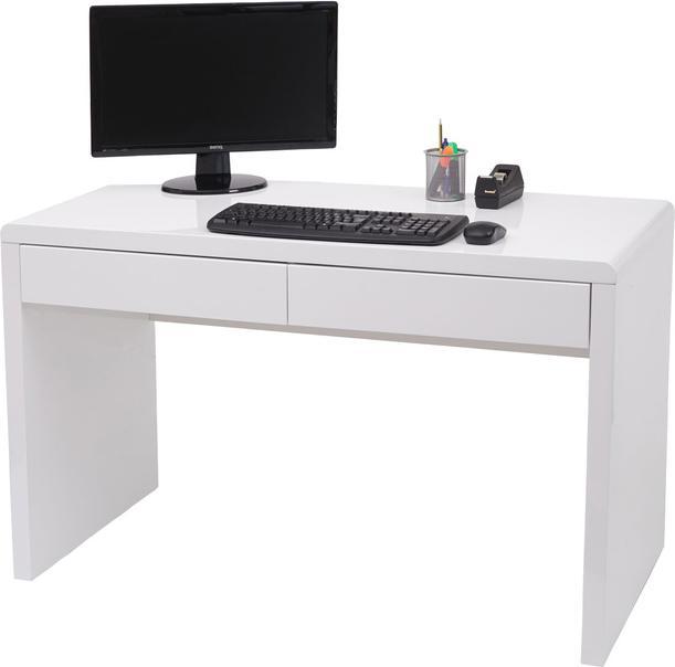 Produktbild Swisshandel24 Schreibtisch Schminktisch, Bürotisch Computertisch Arbeitstisch, Hochglanz Weiss 120x60cm (120 x 60 x 75 cm)