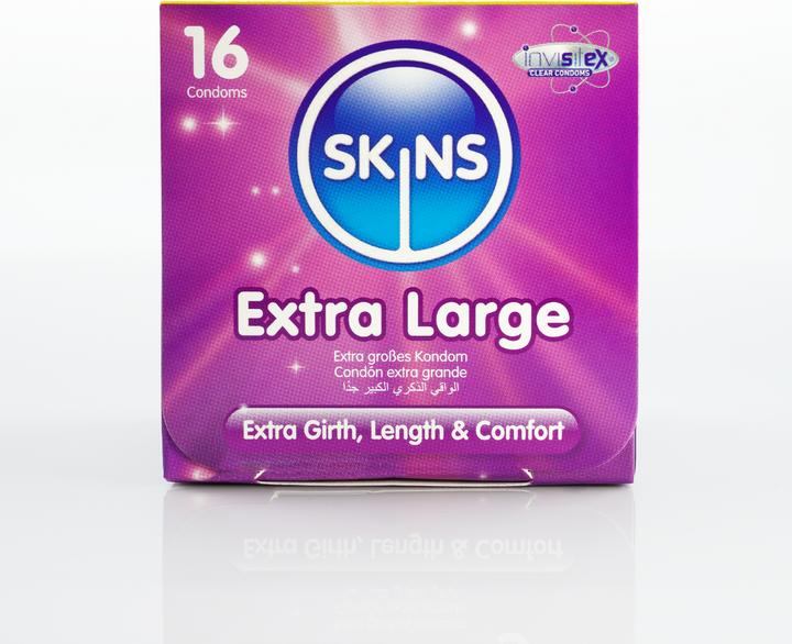 Actual product image Skins Extra Large" 16 XXL condoms made of crystal clear latex - without latex odour (16 pcs.)