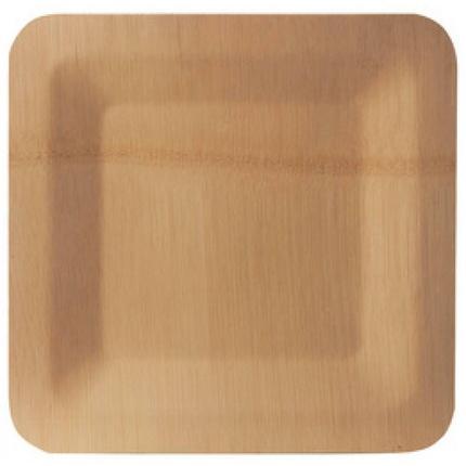 Productafbeelding Papstar Bamboe plaat "puur", hoekig, 180 x 180 mm, 10st. (10 x)