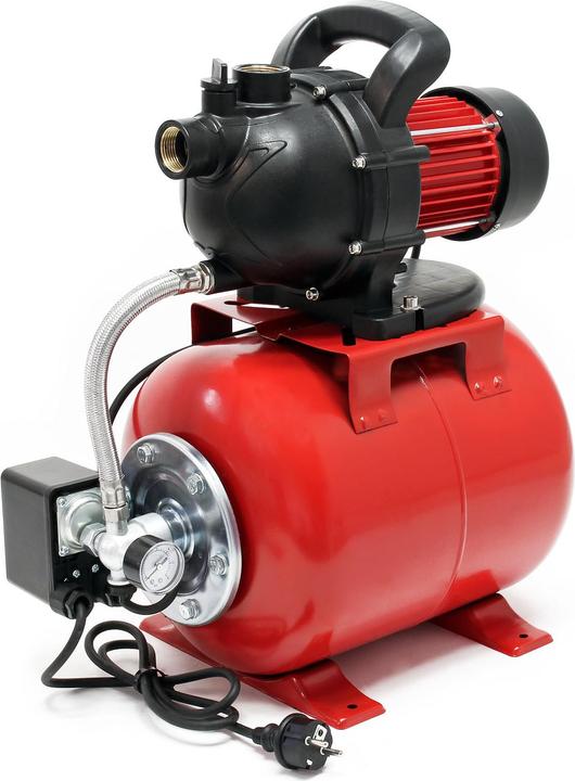 Actual product image Wiltec Domestic Water Pump with 1000W, 3500l/h, Pump Control, 19l Pressure Tank and Pressure Switch (Domestic water pump)