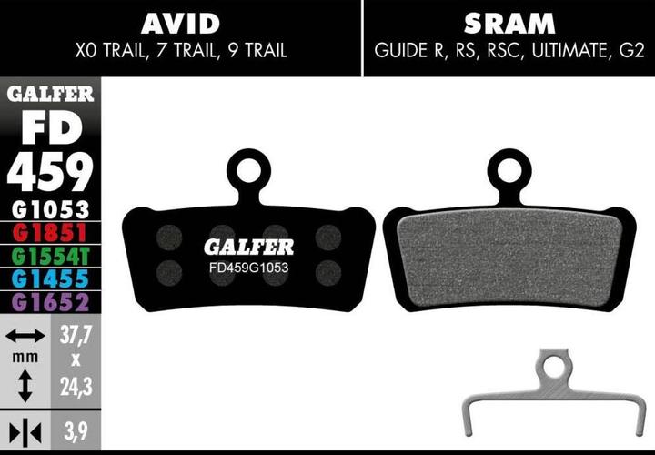 Actual product image Galfer Bike Standard brake pads (Avid, SRAM, Shimano, Organic (Resin))