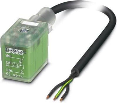 Phoenix Contact Ventilstecker mit angespritzter Leitung 1401350 Schwarz SAC-3P- 3,0-PUR/BI-1L-R-ES Inhalt: 1 St.