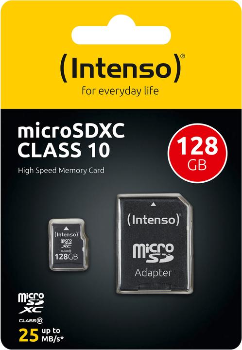 Image du produit Intenso microSD Class 10 (128 Go, microSDXC, U1, UHS-I)