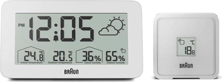 Produktbild Braun BC13WP digitaler Wecker m. Wetterstation