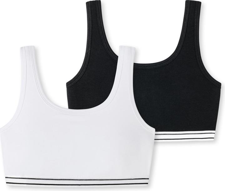 Produktbild Schiesser Bustier "95/5" schwarz/weiss (164, 2er Pack)