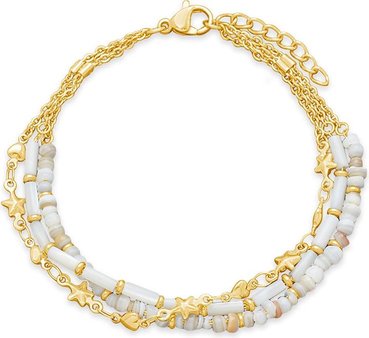 Produktbild Leyda Armband Perlmutt Edelstahl (19.50 cm, Stein, Edelstahl Gelb Vergoldet 18K)