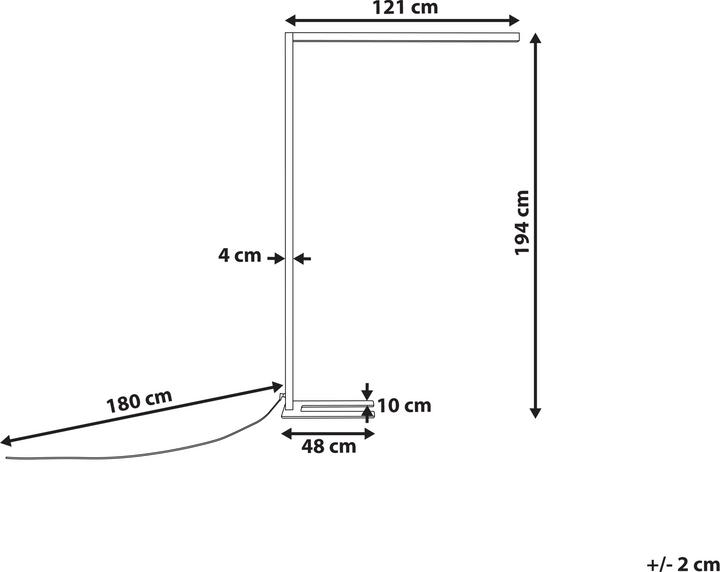 Actual product image Beliani Floor lamp LED metal black 194 cm rectangular MENSA (10800 lm, E27)