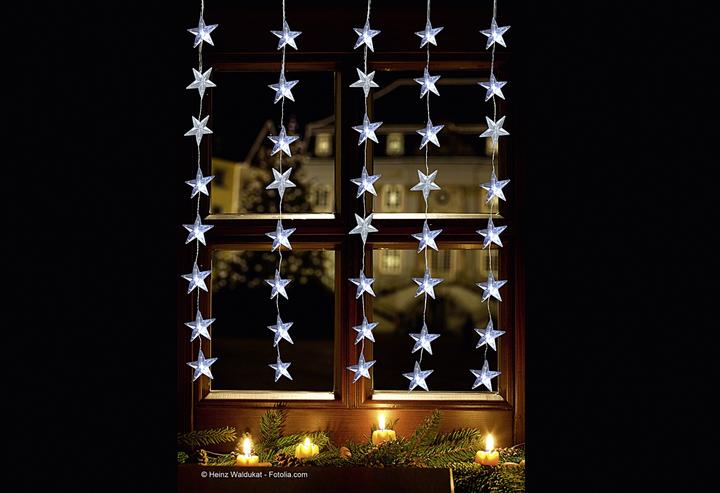Actual product image FHS LED light curtain star 40LED cool white IP 44 outdoor adapter 1x1,2xm transparent (0.26 m)