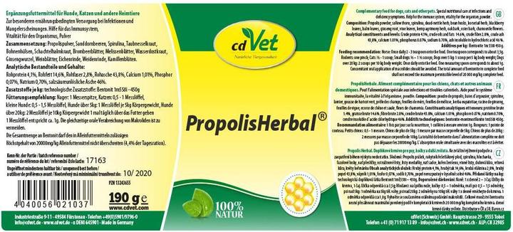 Image du produit cdVet PropolisHerbal (Adulte, 1 pcs, 20 g)