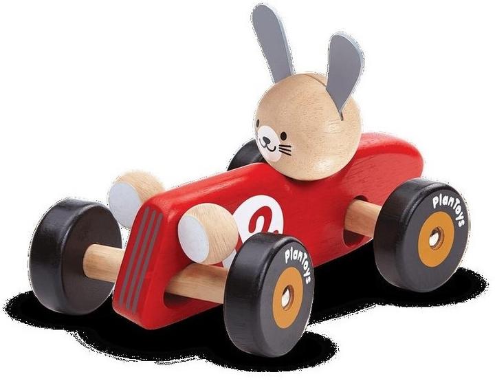 Plantoys Lepre in un'auto da corsa