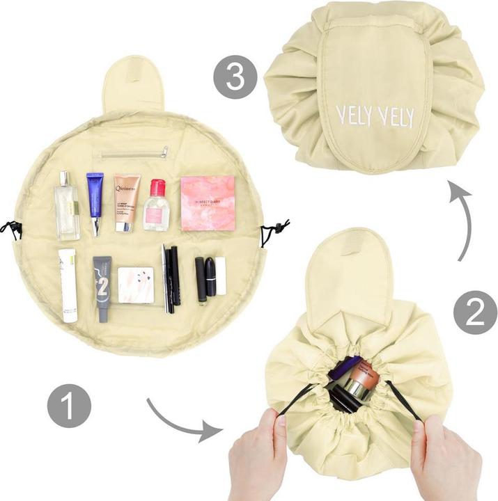 Actual product image Intirilife Cosmetic Bag in CASHEW BEIGE