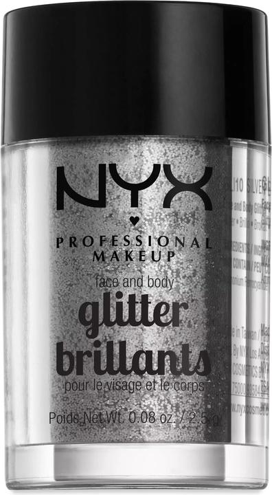 NYX Professional Make-Up Face and Body Glitter (Silver, Highlighter, 2.50 g)