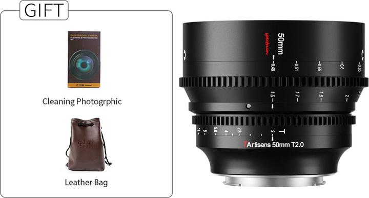 Immagine prodotto 7artisans Spectrum 50mm T2.0 con attacco L (L-mount, Full-frame)