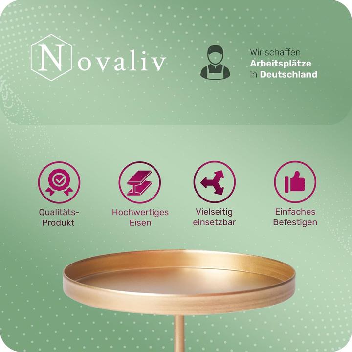 Actual product image Novaliv 4x Candle Pick Flat Gold 8cm Diameter I Candle Plate with Spike I Advent Candle Holder (8 x 8 x 8 cm)