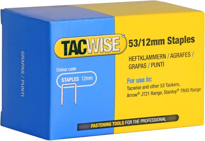 Tacwise Graffe 53/12 mm, zincate, 5.000 pezzi. (5000 x)