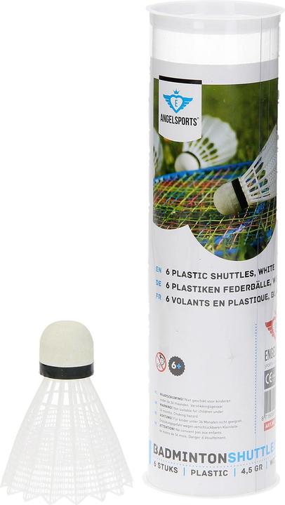 Produktbild Angel Sports 6 Kunststoff-Shuttles in den Ärmel-weiss