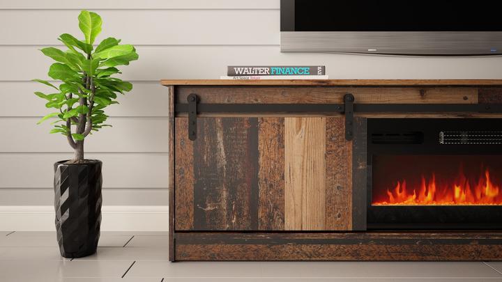 Image du produit Cama RTV GRANERO + meuble de cheminée 200x56.7x35 vieux bois