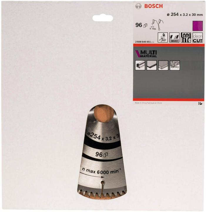 Image du produit Bosch Professional Zubehör Lame de scie circulaire PRO Multi Material, 254 x 3,2 x 30 mm