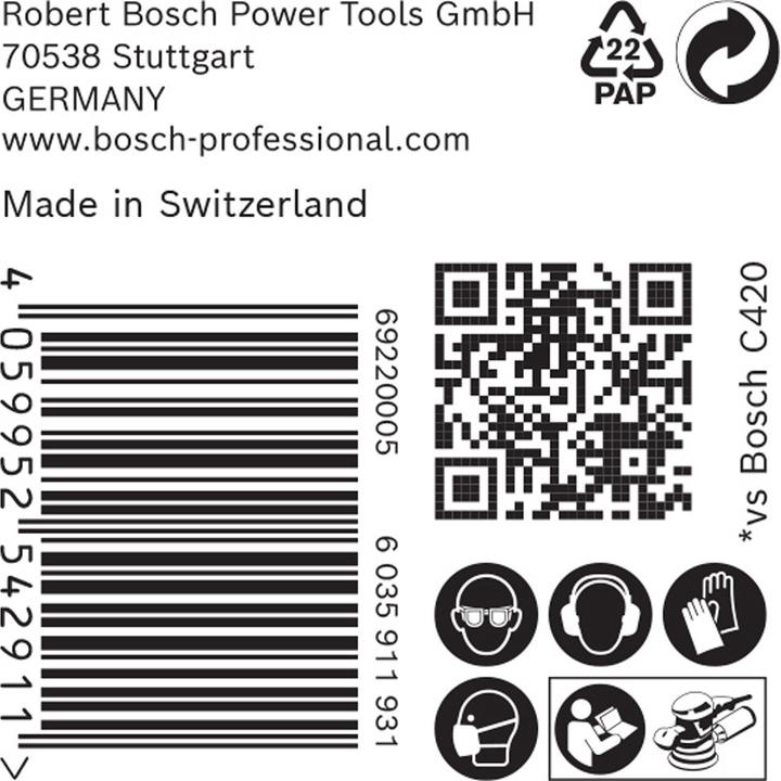 Actual product image Bosch Professional Zubehör EXPERT C470 Abrasive paper without holes for angle grinders and drills, 125 mm, G 80, 50 pcs. (80)