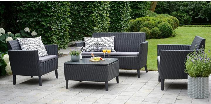 Productafbeelding Allibert Loungeset Salemo, Antraciet, 4 zitplaatsen