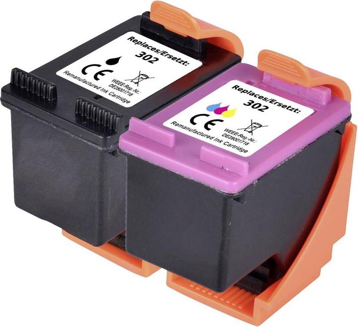 Produktbild Renkforce Tinte Kombi-Pack ersetzt HP 302 (X4D37AE) Kompatibel Kombi-Pack Schwar (M, BK, C, Y)
