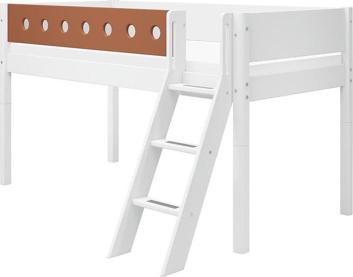 Produktbild Flexa Halbhohes Bett White mit schräger Leiter (90 x 200 cm)