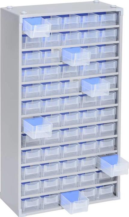Produktbild Allit Metall-Kleinteilemagazin, HxBxT 565x300x140 mm, 60 Schubladen, 60 Trennstege (14 cm, 56.50 cm)
