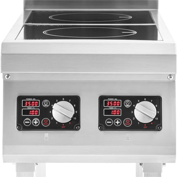 Produktbild Royal Catering Induktionsplatte Induktionskochplatte 2 Felder mit Unterbau 2 x 3500 W Timer