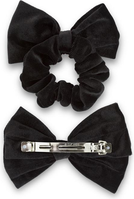 Produktbild Trisa Hair - Velvet Scrunchie & Bow Hair Clip Black
