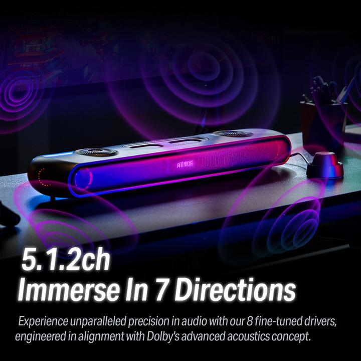 Produktbild OXS Thunder Pro Gaming Soundbar 5.1.2 Dolby Atmos Sound System (180 W, 5.1.2 Kanal)
