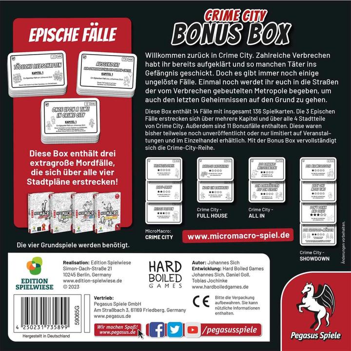 Actual product image Pegasus MicroMacro: Crime City - Bonus Box (German)