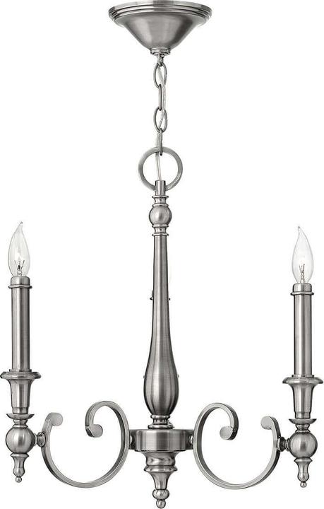Elstead Lighting Yorktown chandelier E14 triple antique nickel (50.80 cm)