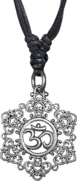 Actual product image Star Piercing Necklace black pendant silver Om (Brass)