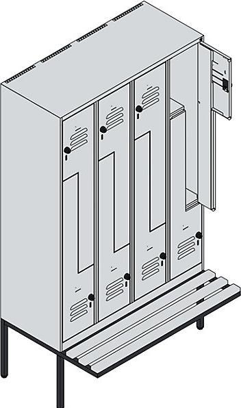 Actual product image C+P Z locker Classic PLUS bench seat (120 cm, 212 cm)