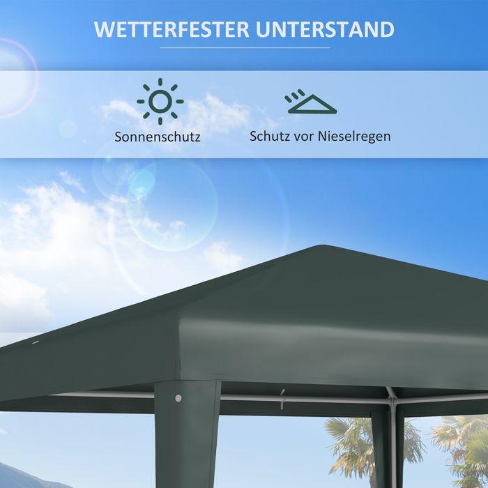 Image du produit Swisshandel24 Pavillon 2,7x2,7 m Tente de réception Pavillon de jardin Tente de réception acier, vert foncé (270 cm, 270 cm)