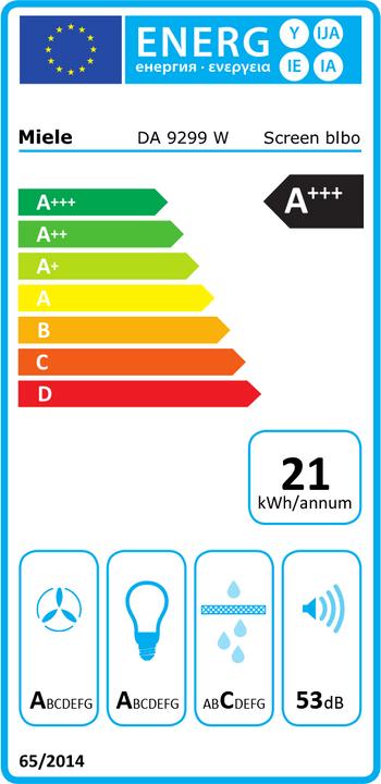 Energie-Label Miele DA 9299 W Screen blbo (Wandhaube)