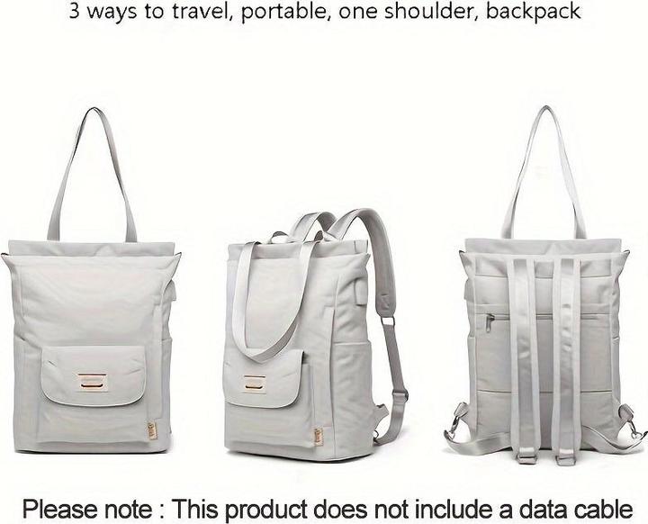 Produktbild Only-Bags.Store Unisex-Rucksack, lässige Umhängetasche mit USB-Ladeanschluss, Schulranzen, Daypack für