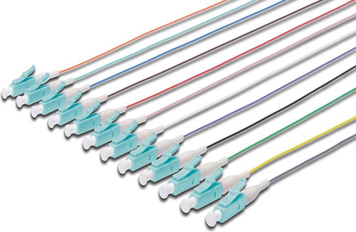 Produktbild Digitus LC Fiber Pigtail Loose Buffer 50/125 m 12 St. Farbcode DIN IEC 304 Länge 2m Klasse OM3 (LSOH, CAT6, 2 m)