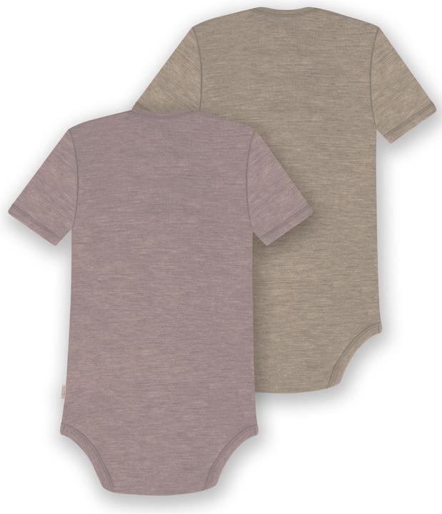Actual product image Normani Set of 2 baby merino bodysuit short sleeves "Tauranga" - 9297 (80)