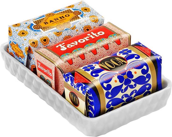 Actual product image Claus porto Gift Set Soap Dish + 3 Mini Soaps (Hard soap)