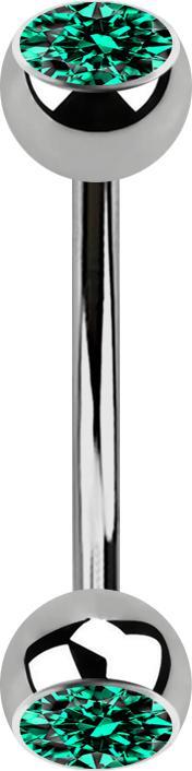 Immagine prodotto Star Piercing Micro banana in argento con due sfere di cristallo turchese (senza ottone, Titanio G23)
