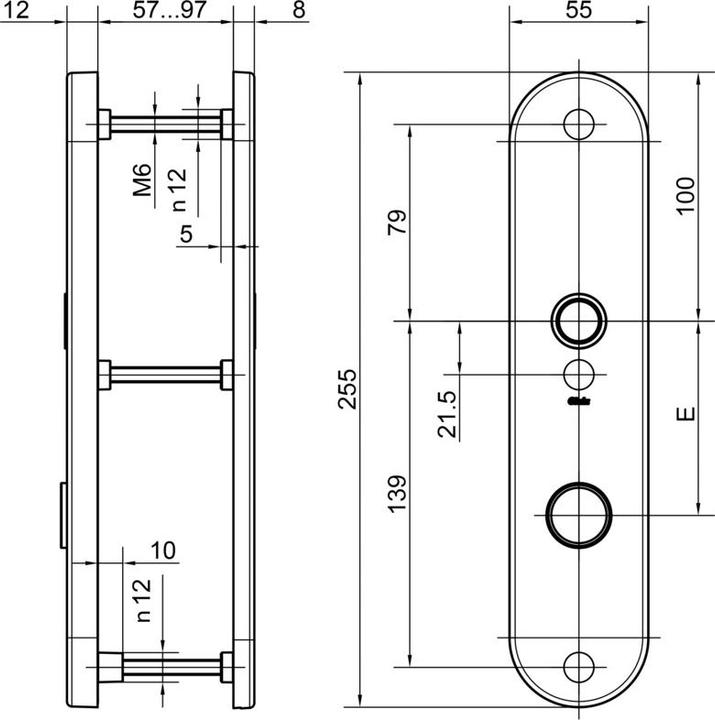 Immagine prodotto Glutz Cartella di protezione guarnizione 58541 Merkur (Set di piastre per porte)