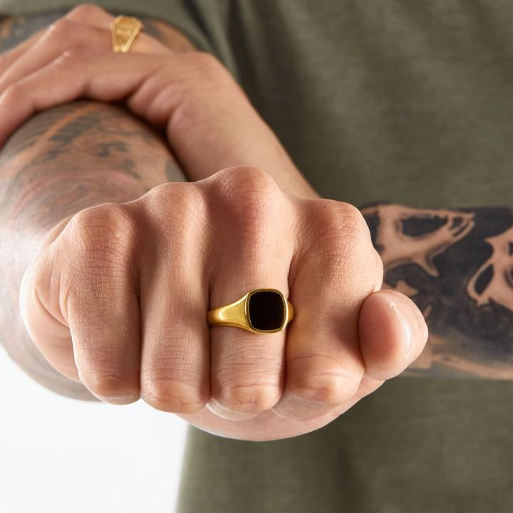 Produktbild Thomas Sabo Ring Klassisch Schwarz-Gold (60, 925 Silber)