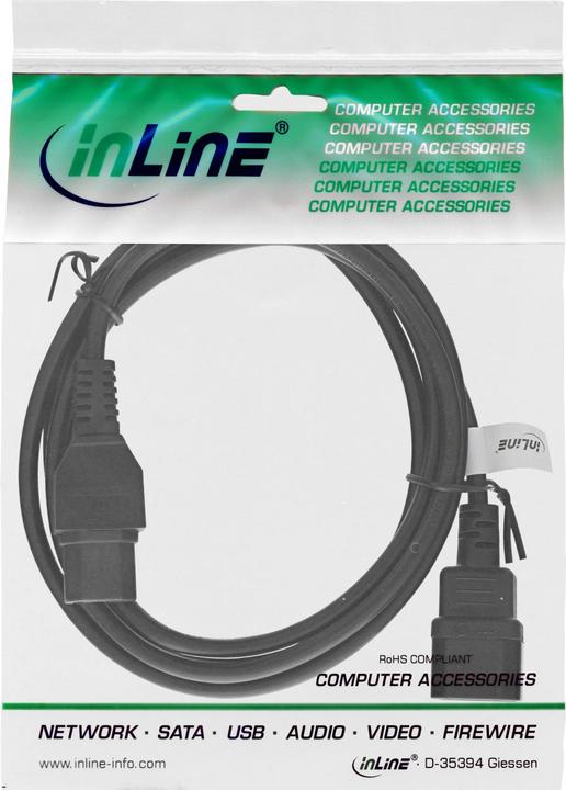 Actual product image InLine Power cord extension (1 m, C14)